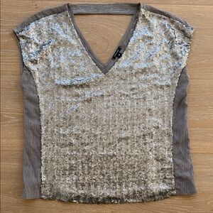 Gray Sequin V-Neck Stella & Dot Women's Top